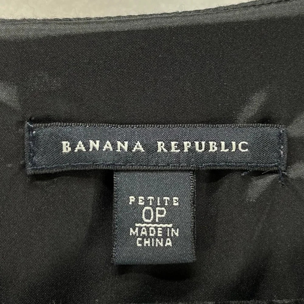 Banana Republic Dress Sz 0P Pure Wool Sheath Mini Scoop Neck Cap Sleeve Black - Picture 8 of 12